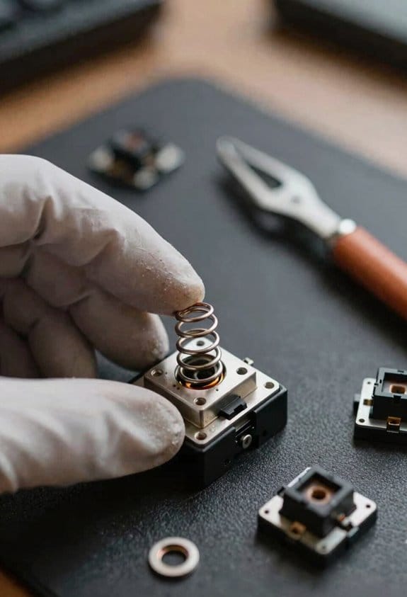 removing old spring gently intact