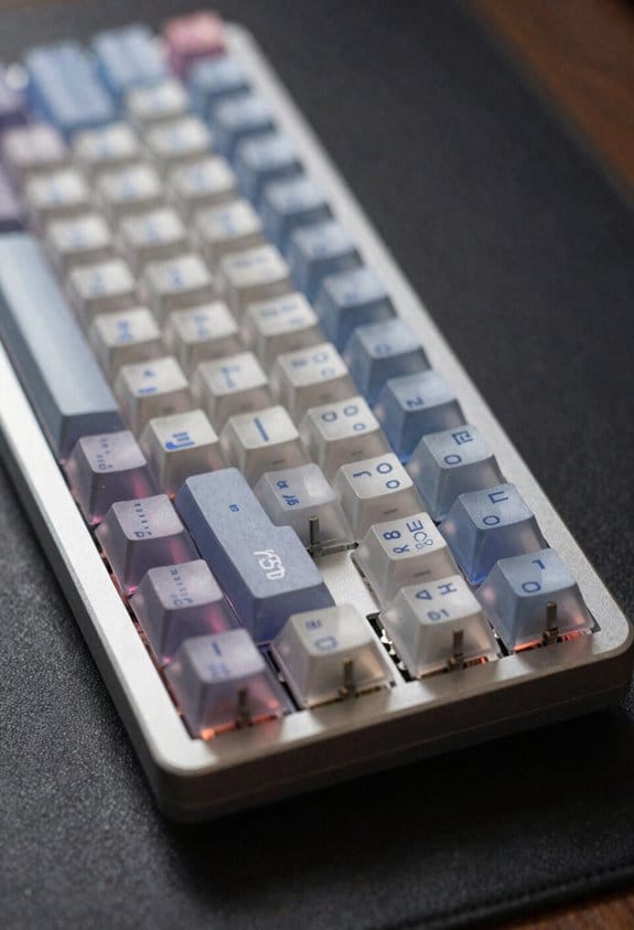 split ergonomic low force tactile