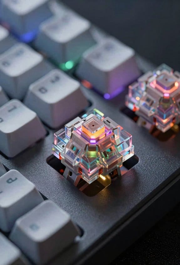stiff polycarbonate produces bright click
